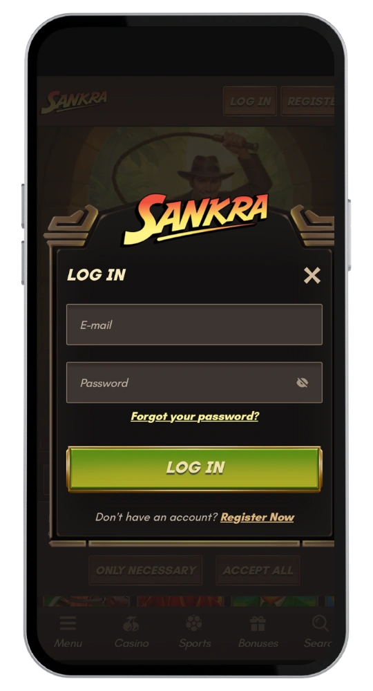 Sankra Kasino anmelden